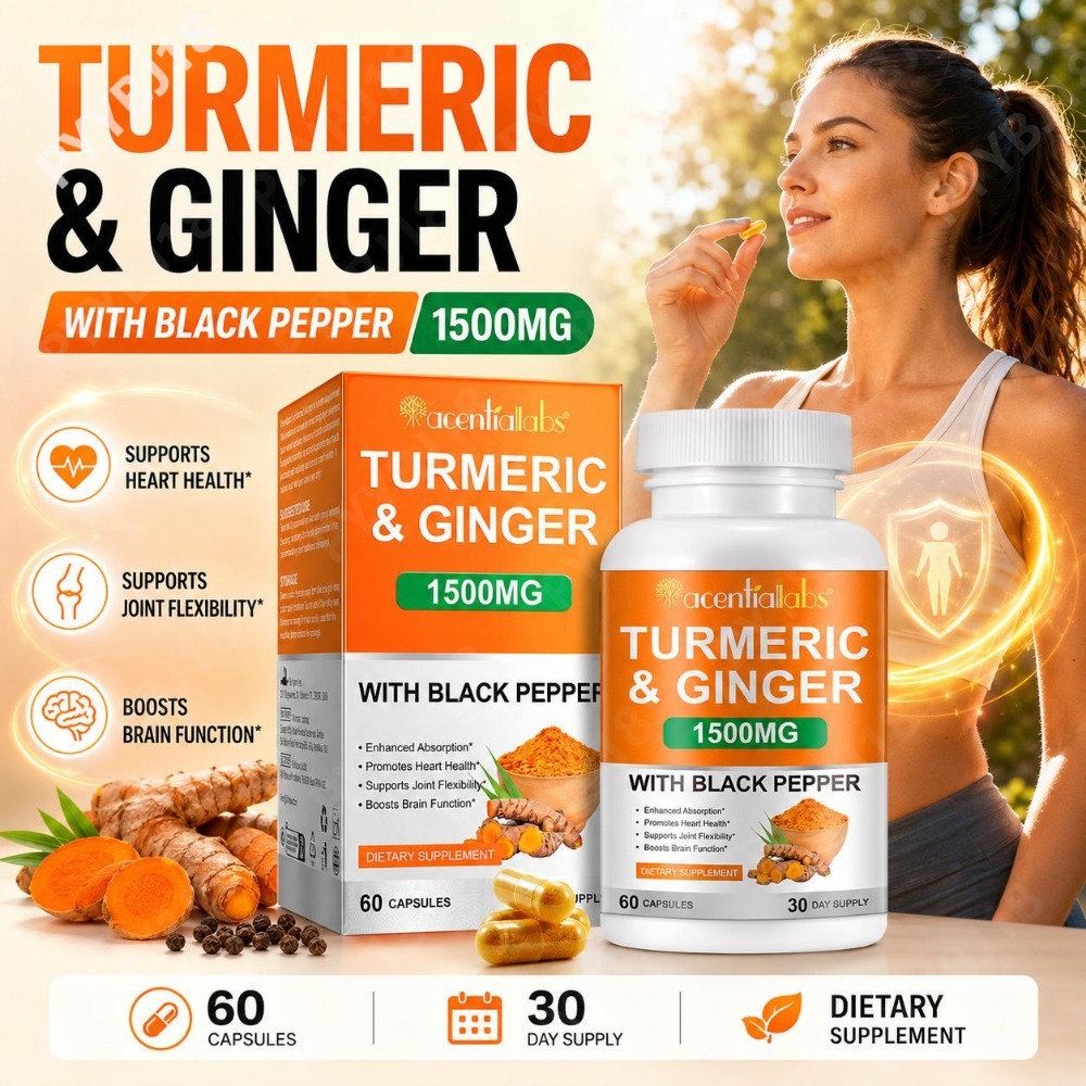Turmeric Curcumin Capsule - Turmeric & Ginger Capsules with Black