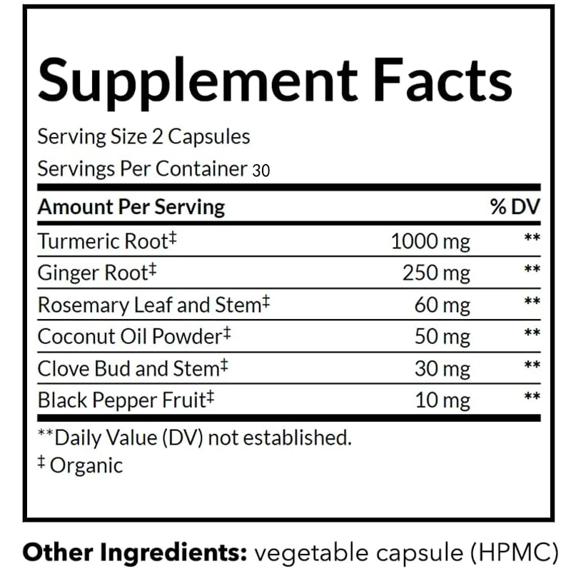 Organic Black Pepper, Turmeric - Turmeric Curcumin Capsule ulasan dan harga